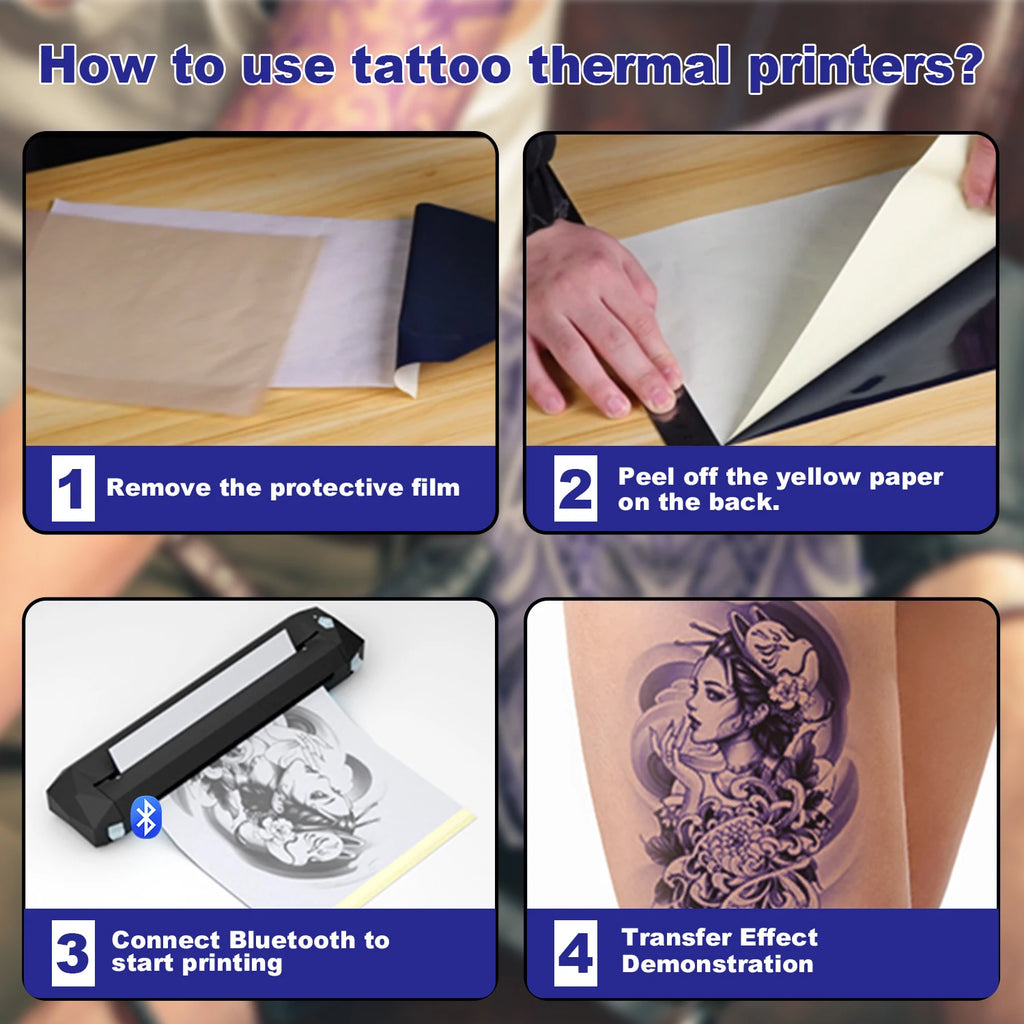 Papel de Calco para Tatuaje A4 — 4 Capas Térmico | Pack de 20, 50 y 100