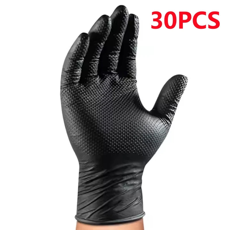 Guantes de Nitrilo 8mil para Tatuaje — Negro Textura Diamante | M L XL