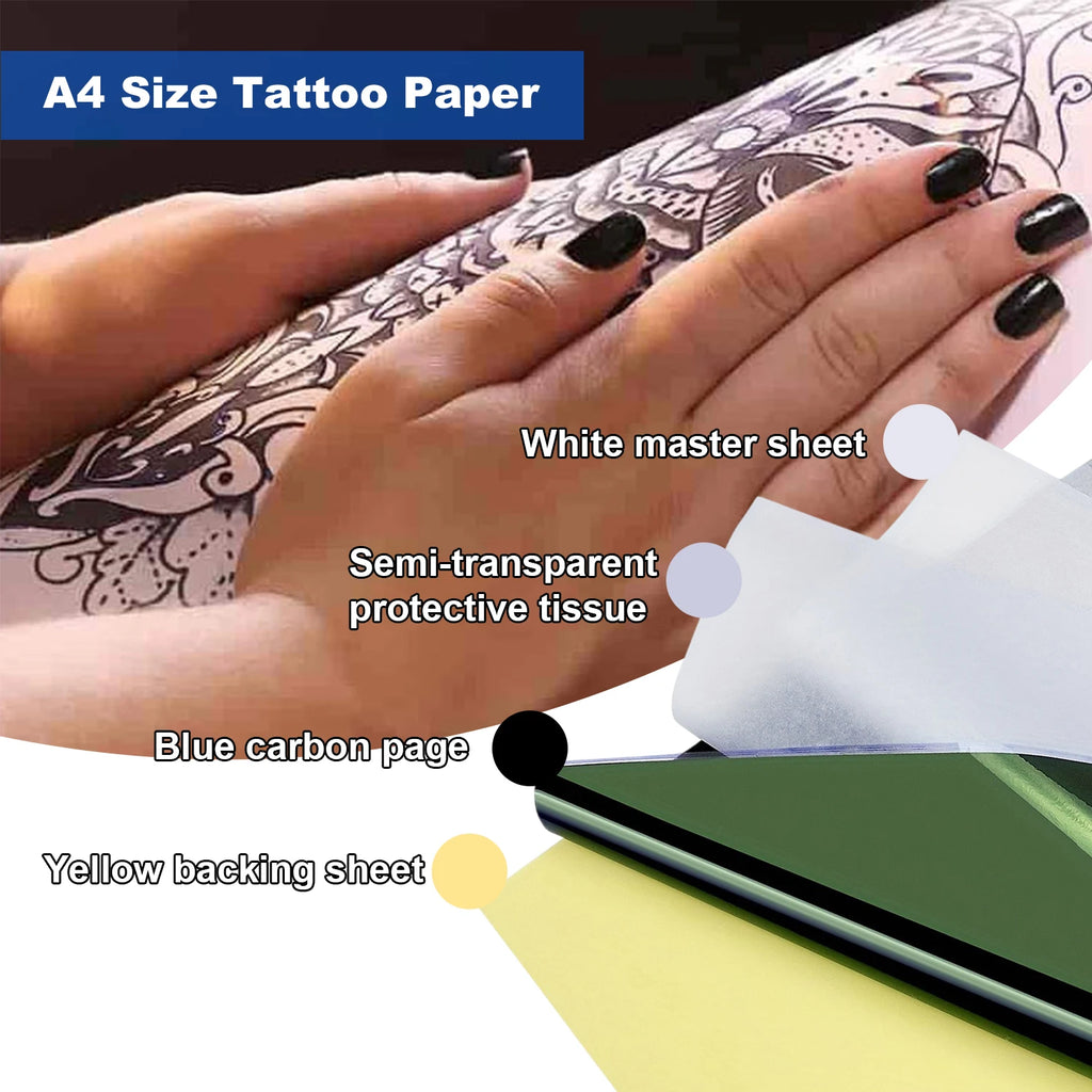 Papel de Calco para Tatuaje A4 — 4 Capas Térmico | Pack de 20, 50 y 100