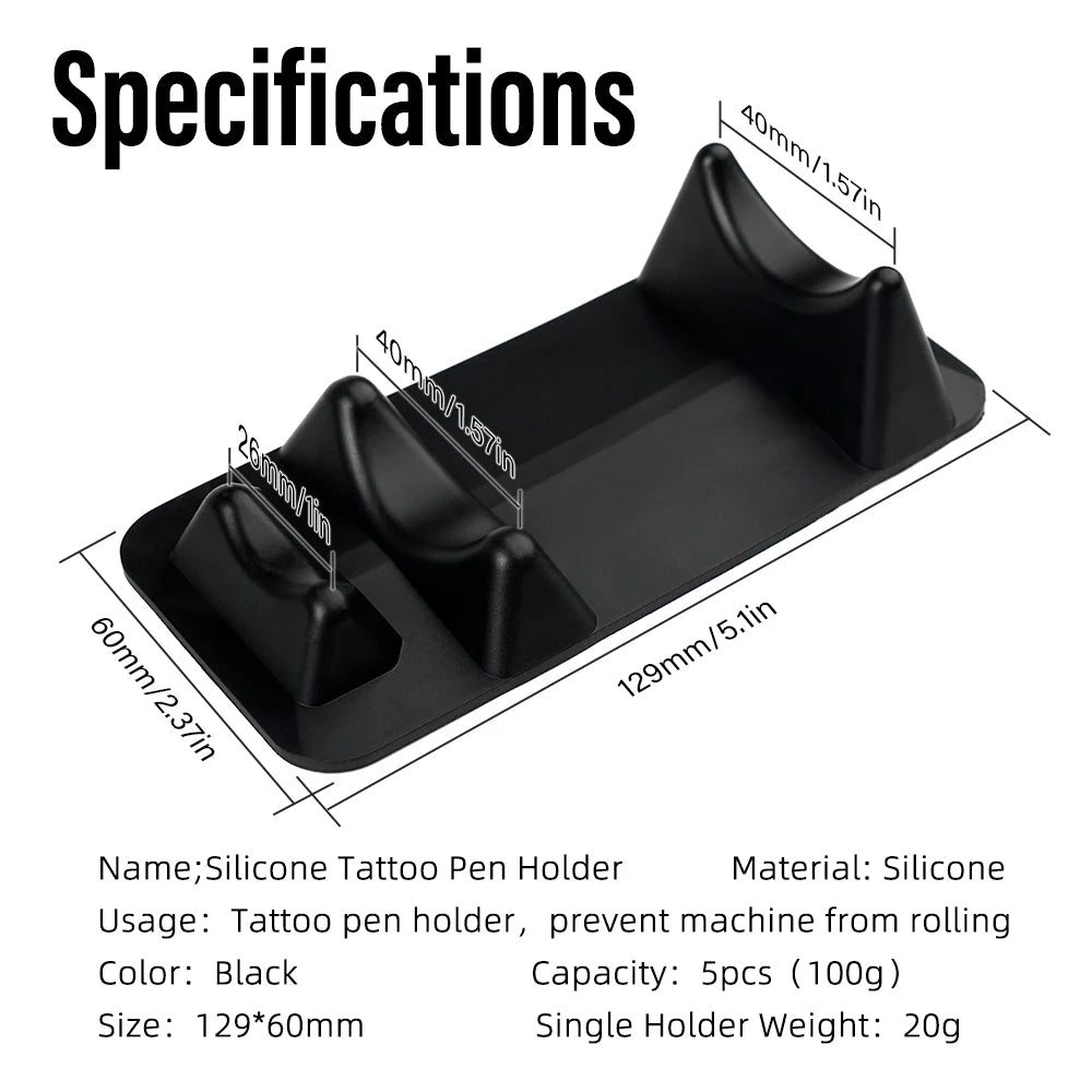 Soporte de Silicona para Pen Machine de Tatuaje — Pack de 2 y 5 unidades
