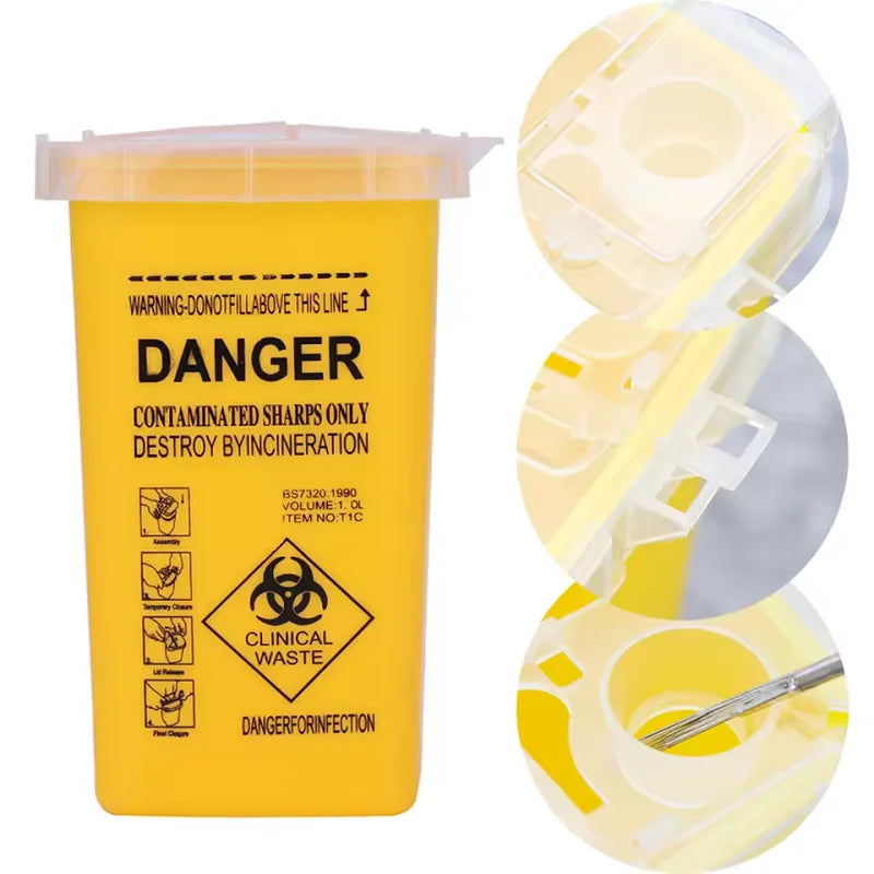 Contenedor de Residuos Cortantes Desechable 1L — Pack de 1 y 3