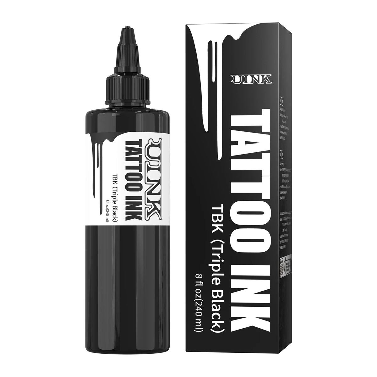Tinta de Tatuaje Profesional 240ml — Triple Black y Pure White | Base Acuosa