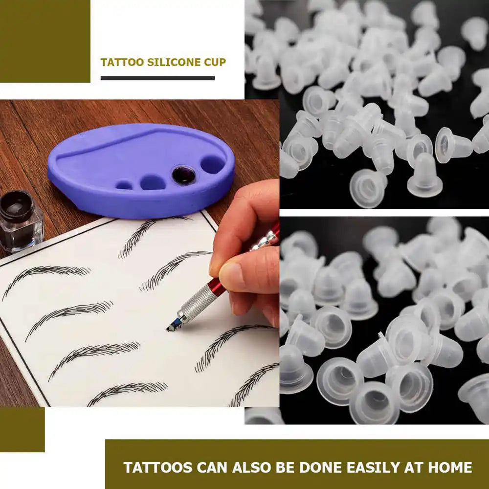 Vasos de Silicona EMALLA para Tatuaje — Pack de 100, 500 y 1000 unidades