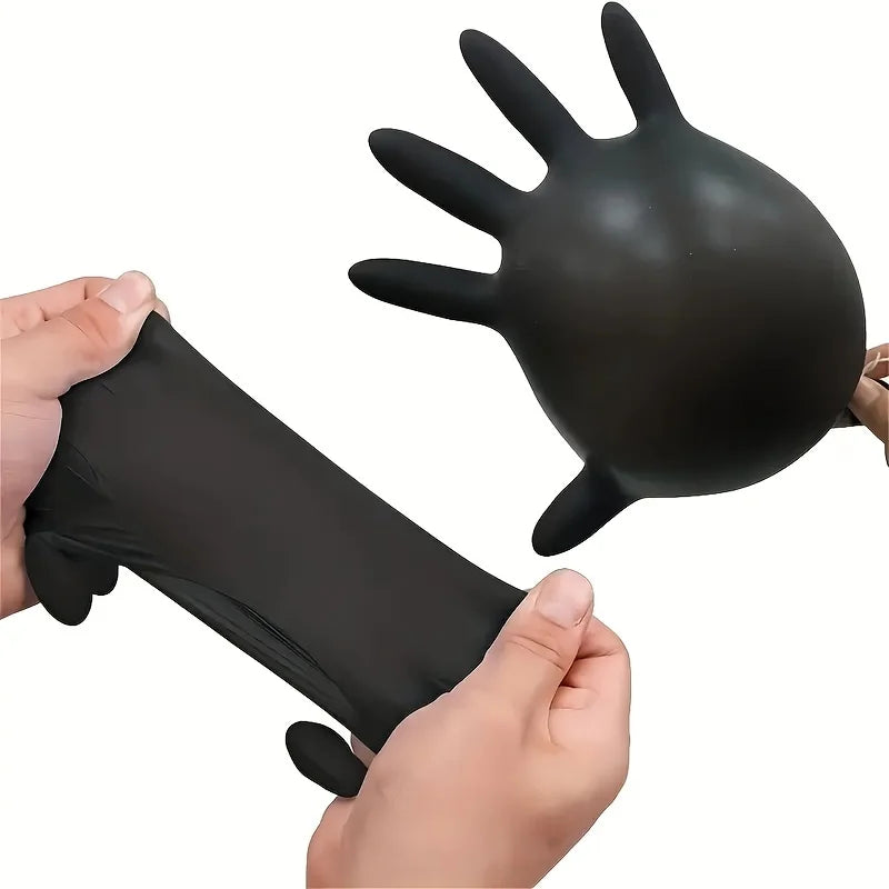 Guantes de Nitrilo Negro para Tatuadores — Sin Látex | Pack de 20, 50 y 100