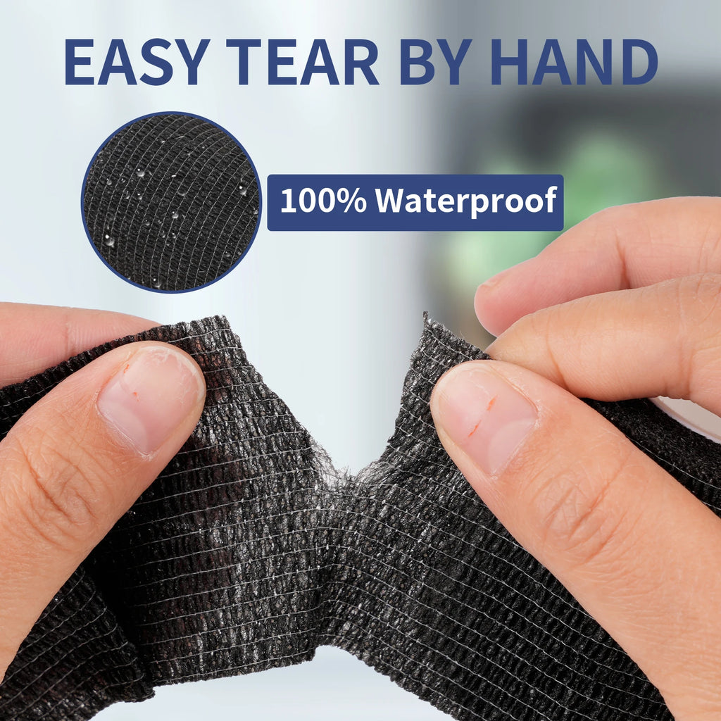 Wrap Desechable para Grip de Tatuaje — Autoadhesivo Negro | Pack de 3 a 96