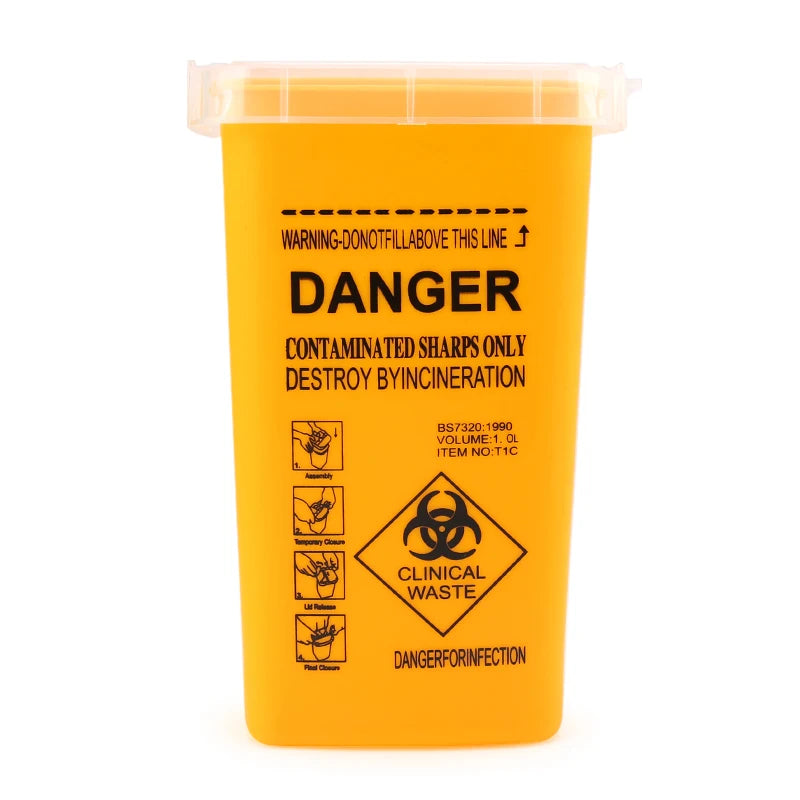 Contenedor de Residuos Cortantes Desechable 1L — Pack de 1 y 3