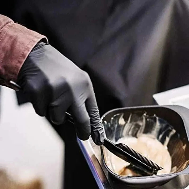 Guantes de Nitrilo Negro para Tatuadores — Sin Látex | Pack de 20, 50 y 100