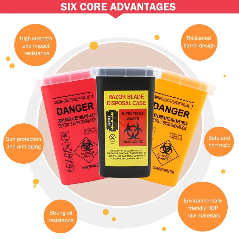Contenedor de Residuos Cortantes Desechable 1L — Pack de 1 y 3