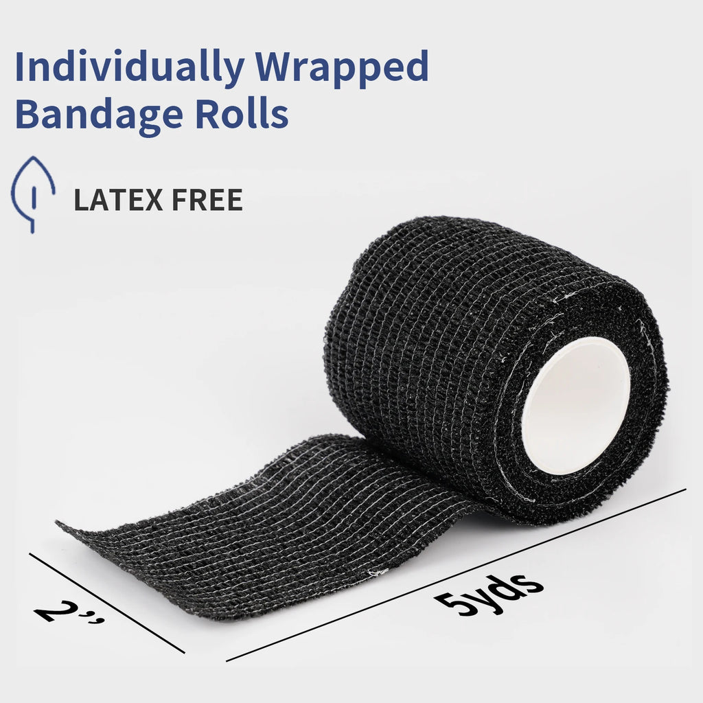 Wrap Desechable para Grip de Tatuaje — Autoadhesivo Negro | Pack de 3 a 96