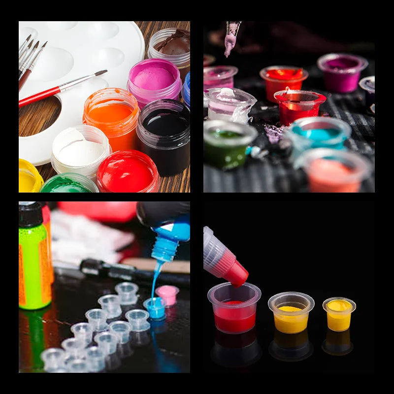 Vasos de Tinta Desechables POSEIDON 1000 unidades — S M L | Plástico Transparente