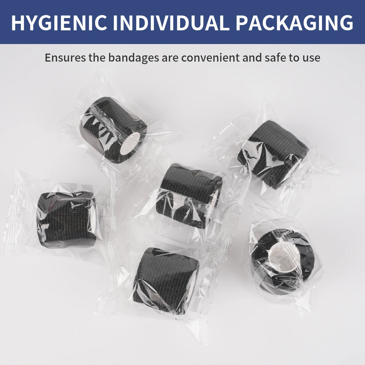 Wrap Desechable para Grip de Tatuaje — Autoadhesivo Negro | Pack de 3 a 96
