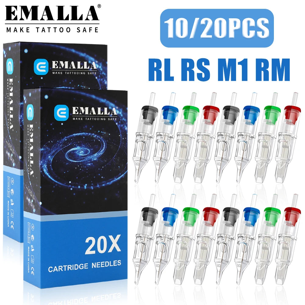 Cartuchos de Tatuaje EMALLA — RL RS RM M1 | Pack de 10 y 20 unidades