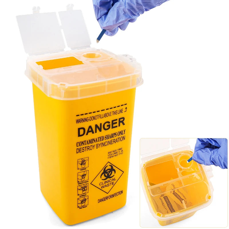 Contenedor de Residuos Cortantes Desechable 1L — Pack de 1 y 3